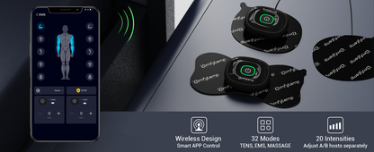 ComfyTemp™ Wireless TENS Unit Smart Muscle Stimulator with App Control